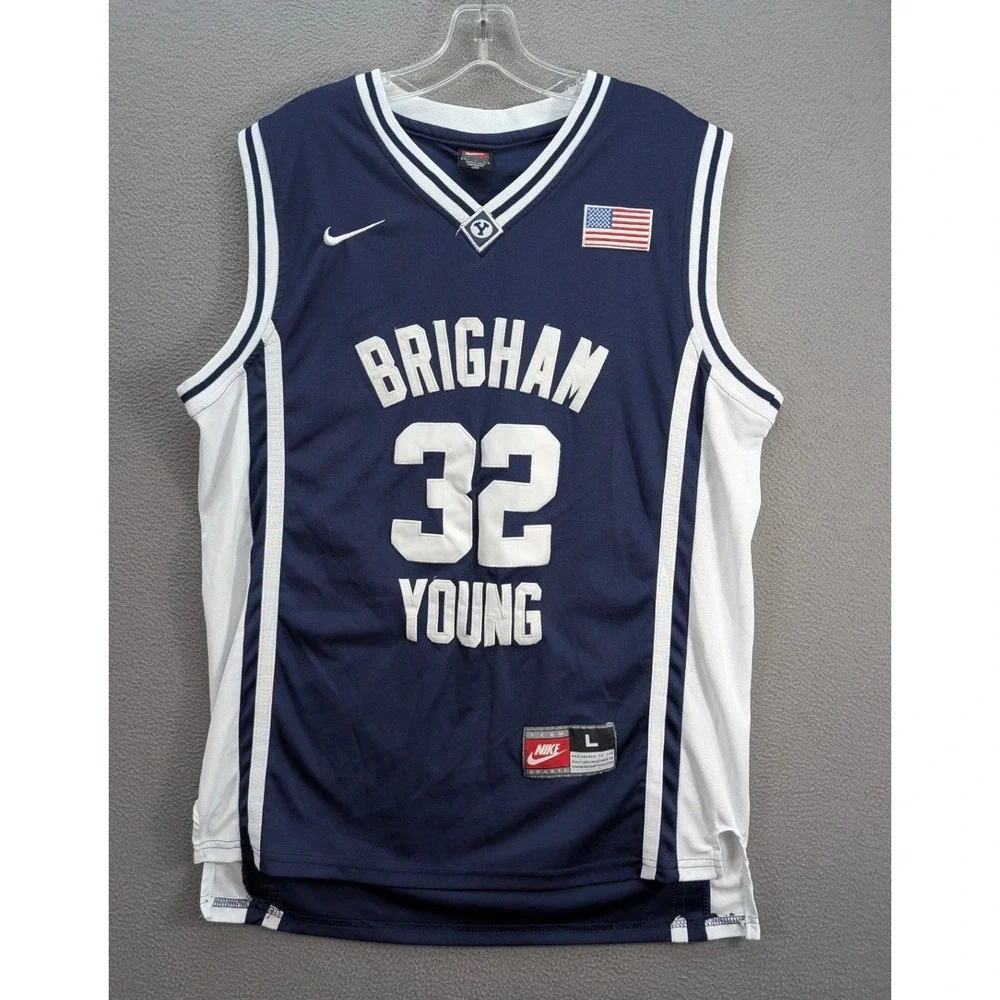 Brigham Young Cougars BYU Jimmer Fredette Nike Baskeball Jersey Men's L Blue #32